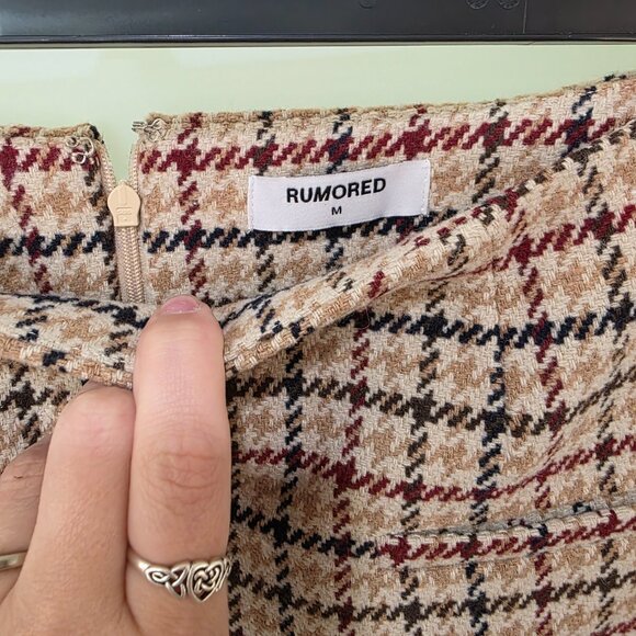 Rumored Women’s Houndstooth Set – Cropped Jacket & Mini Skirt – Size M - Picture 12 of 14
